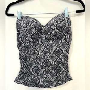 Tommy Bahama Black & White Python Bandini Top M NWT